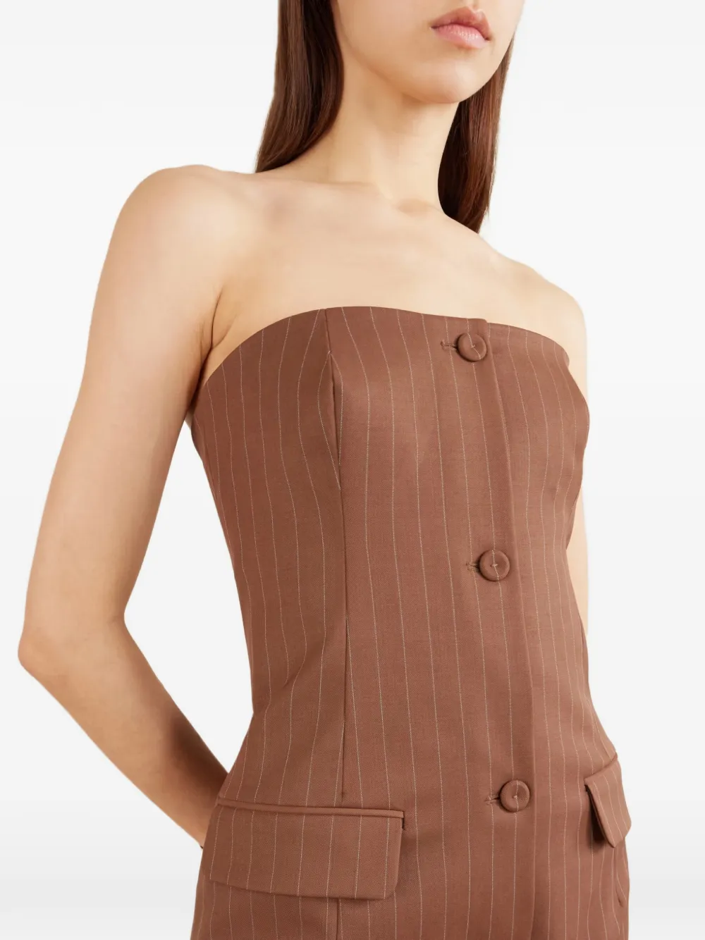 Jean Paul Gaultier Mini-jurk met krijtstreep Bruin