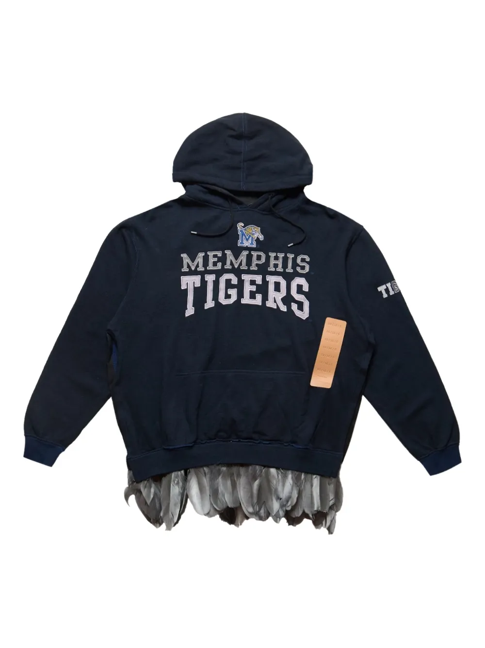 4SDESIGNS feather-trim Memphis-tigers hoodie | Blue | Image 1