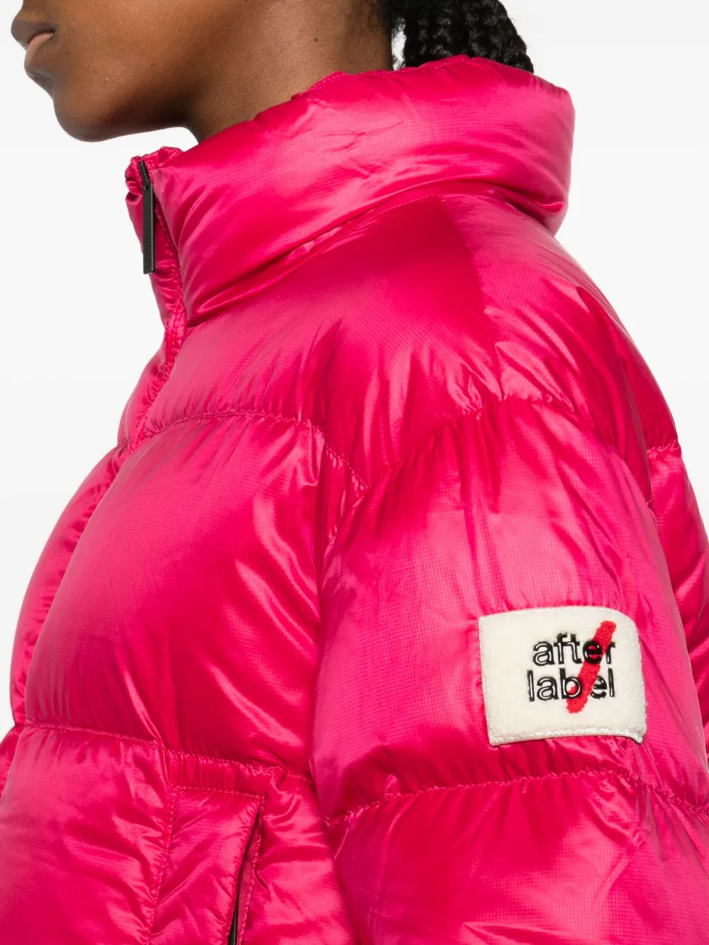After Label Puffer Padded Jacket In Red