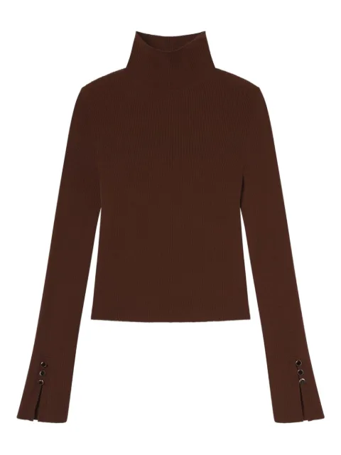 A.L.C. توب 'جيت' بحياكة مضلعة ورقبة عالية مطوية