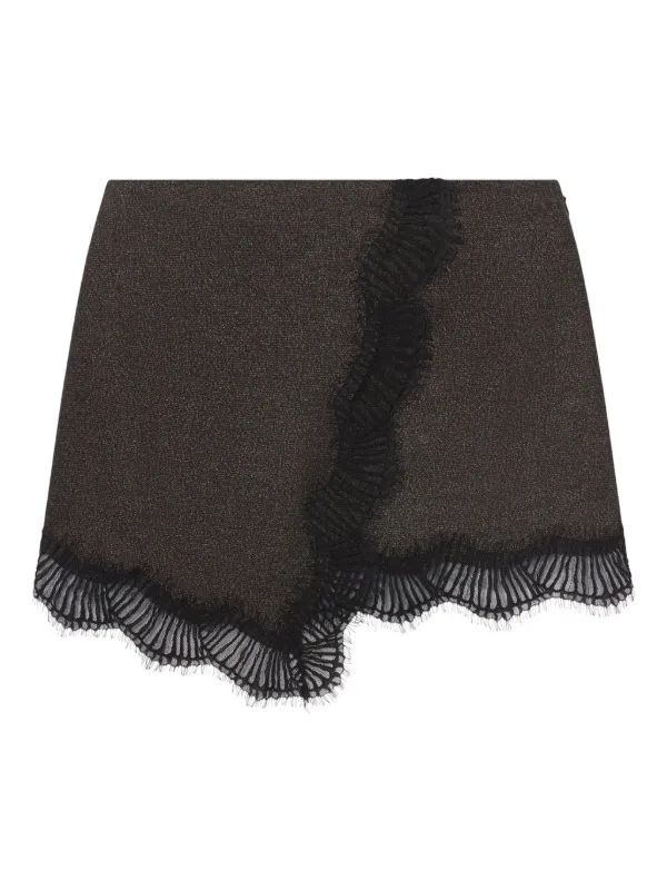 A.L.C. Sophia Lace-trim Mini Skirt in Brown