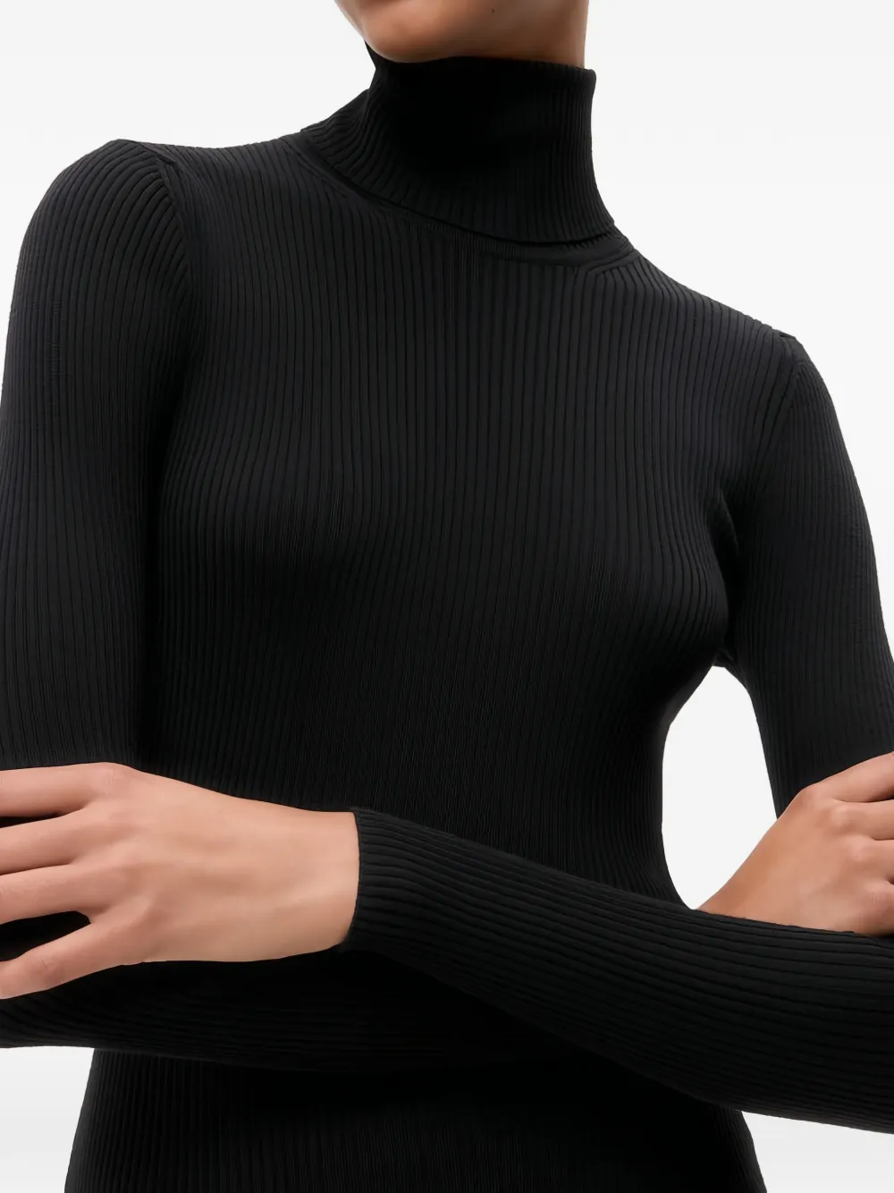  Twp Roll-neck Ribbed-knit Sweater - Black 