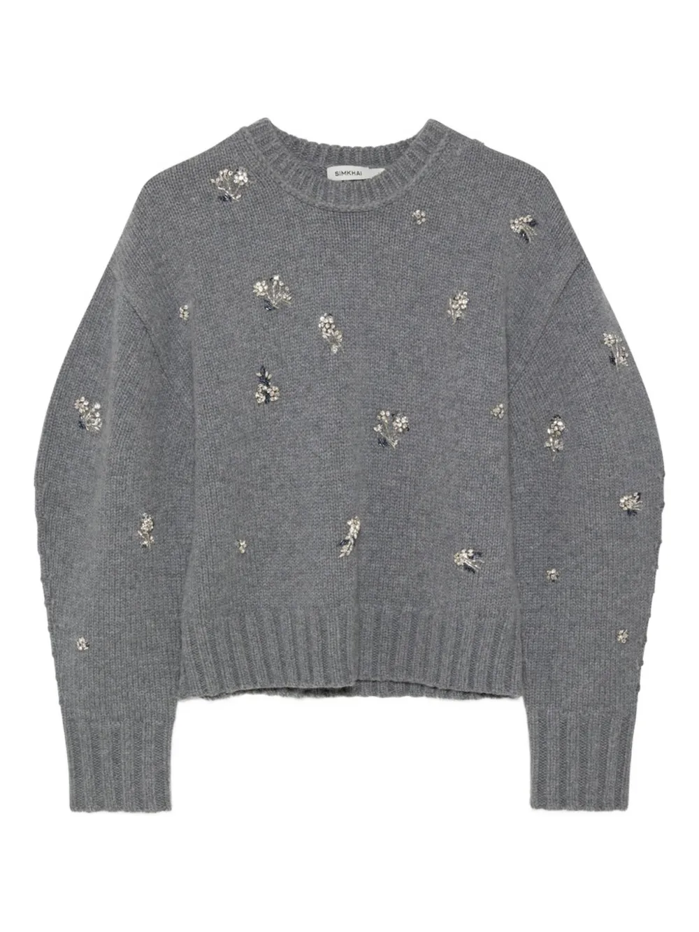 Simkhai Coraline Crystal-embellished Jumper In Gray