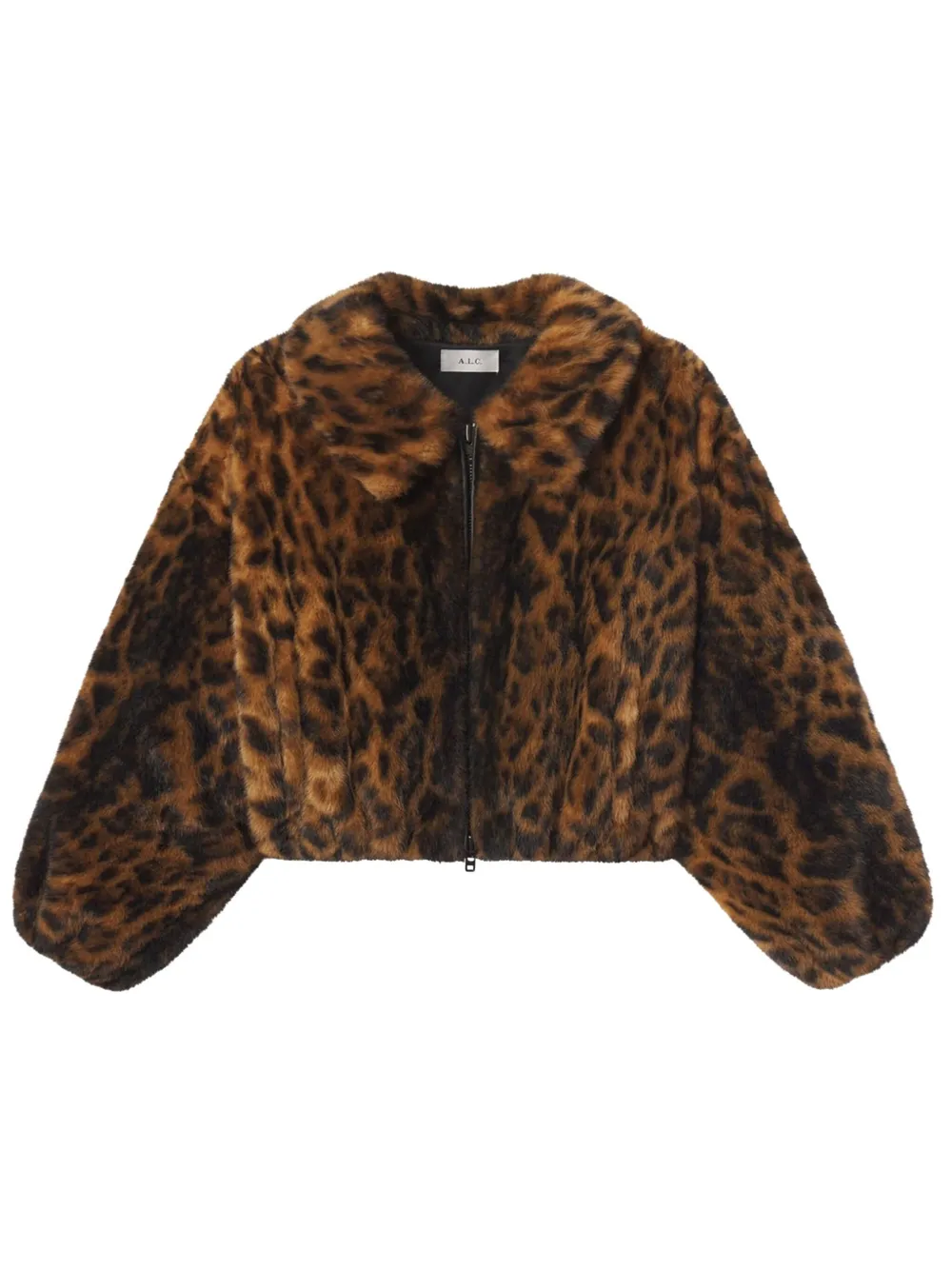 A.l.c Esme Animal-print Cropped Jacket In Brown
