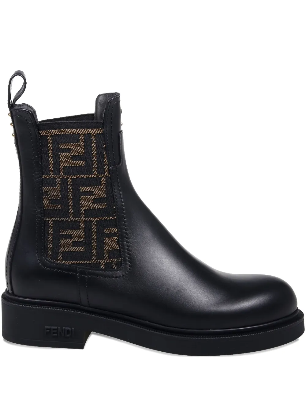 Fendi Ankle Boots With Elastic Side Panels In Black