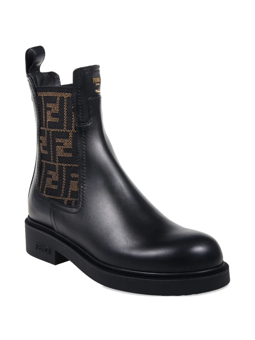 Fendi Ankle Boots With Elastic Side Panels In Black