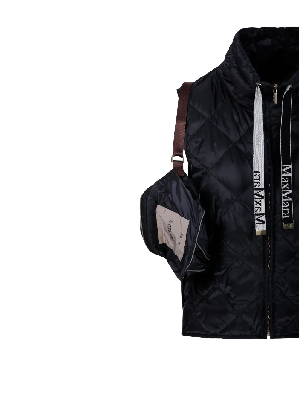 Max Mara Gewatteerde jas met rits Zwart