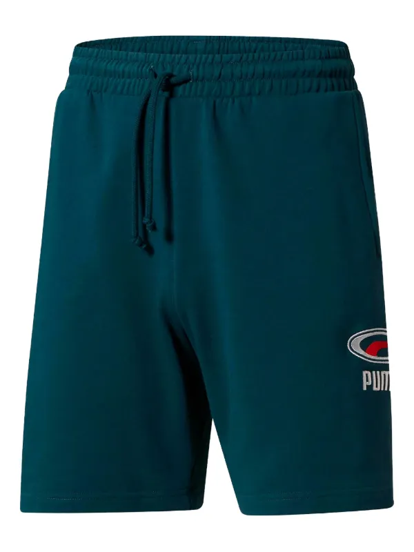 PUMA logo-embroidered Shorts | Blue | FARFETCH SG
