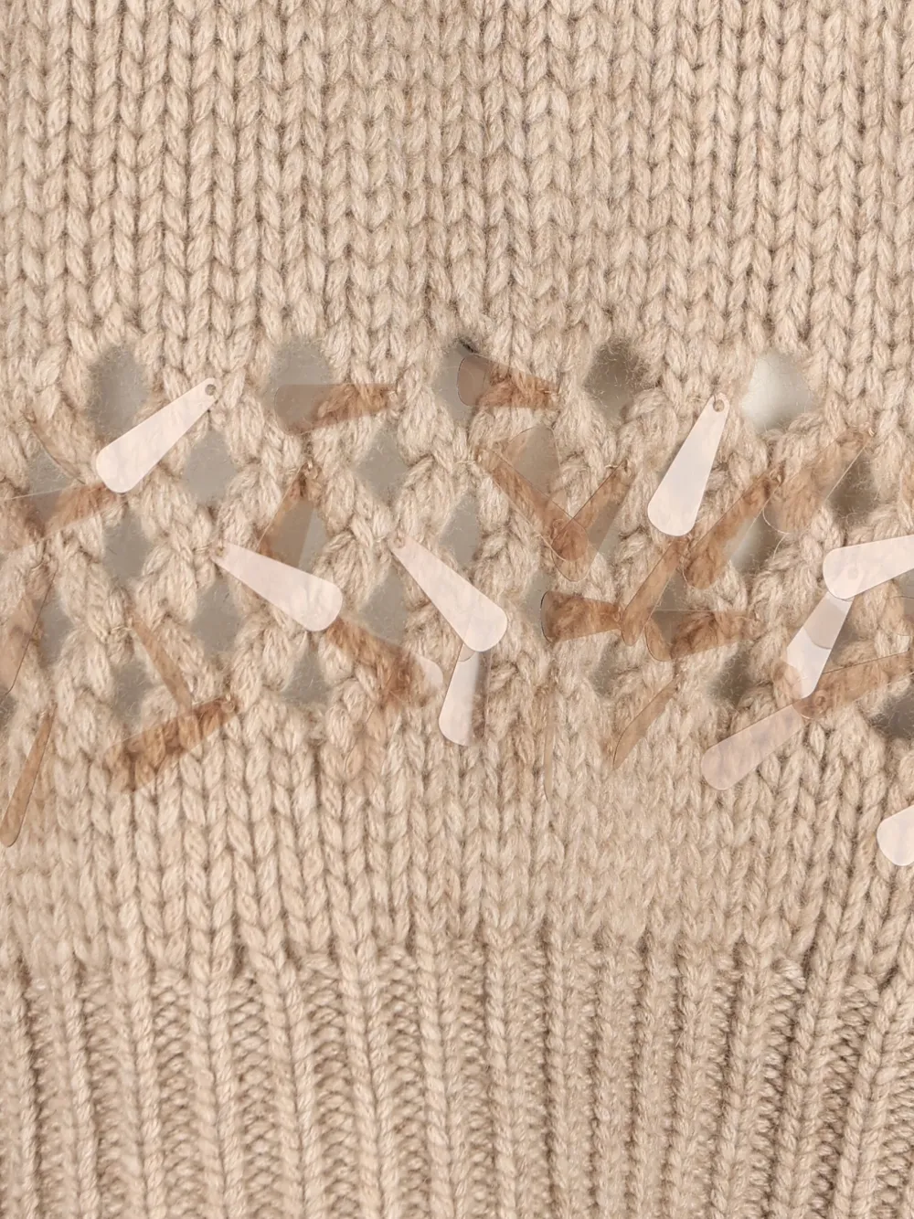 Brunello Cucinelli Openwork Ribbed Sweater In Neutral