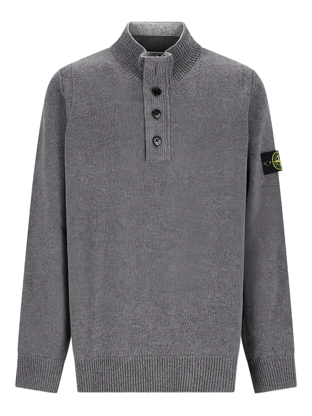 Stone Island buttoned long-sleeve polo shirt - Grigio
