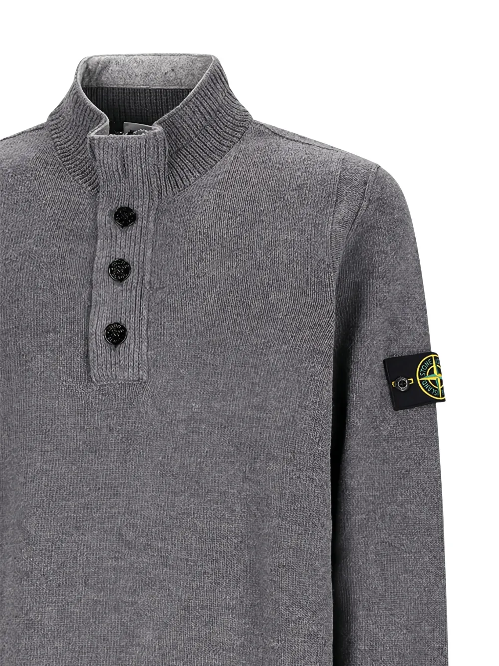 Stone Island Poloshirt met knopen en lange mouwen Grijs