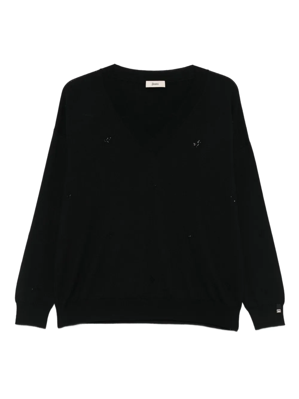 Herno suéter con cuello en V | negro | Image 1