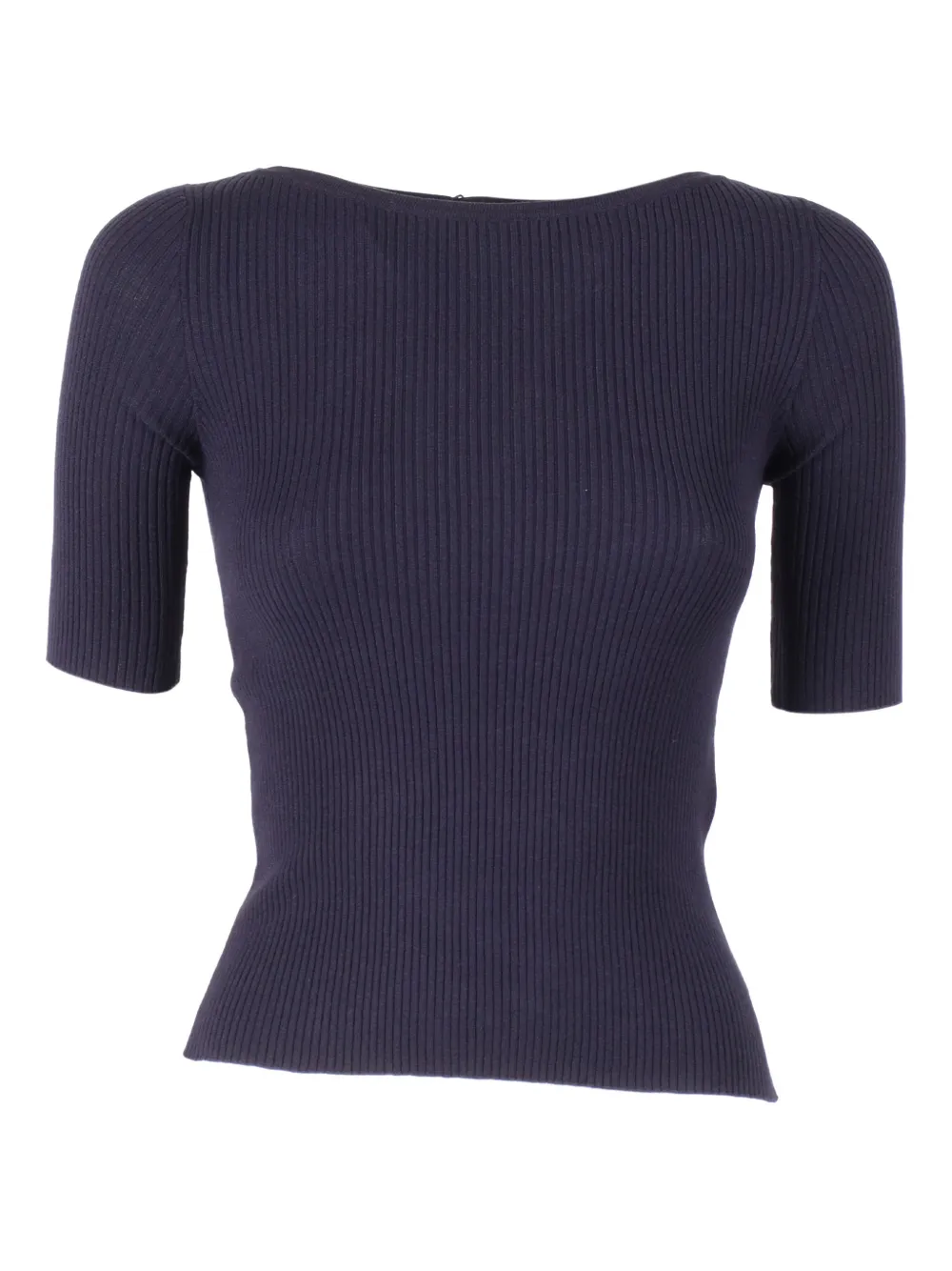 Weekend Max Mara Waser Ribbed T-shirt In Blue