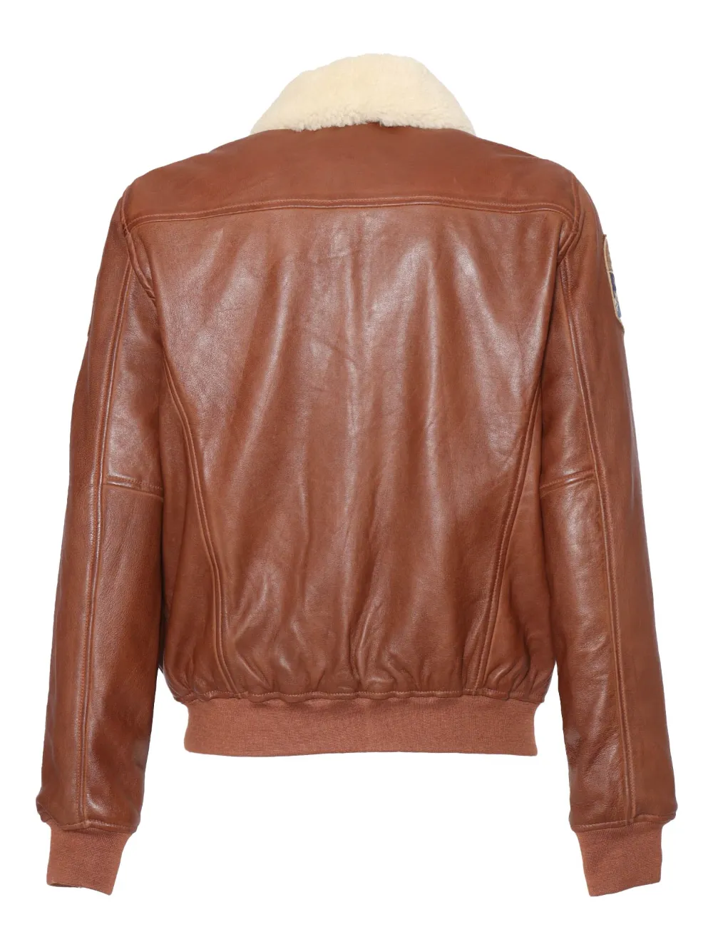 Schott Bomberjack met patchdetail Bruin