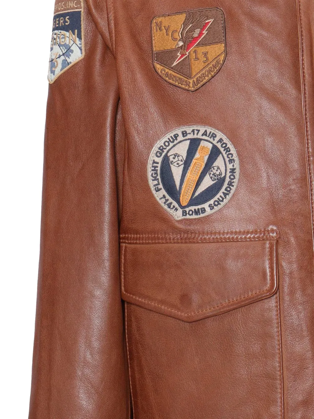 Schott patch-detailed leather bomber jacket | Leather Jackets | Image 2
