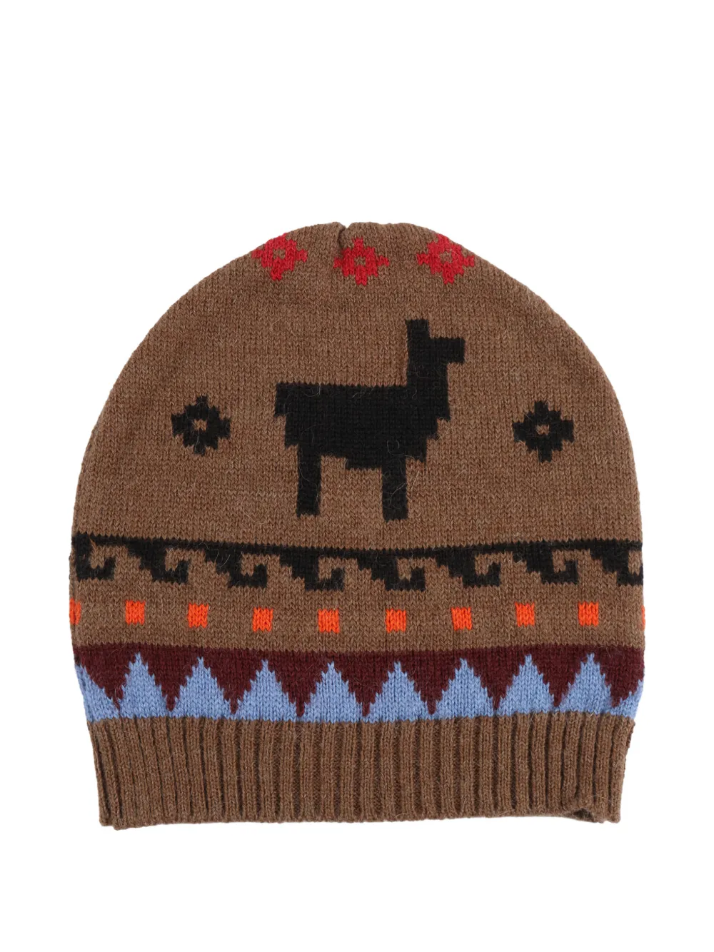 Weekend Max Mara Time Patterned Beanie In Brown