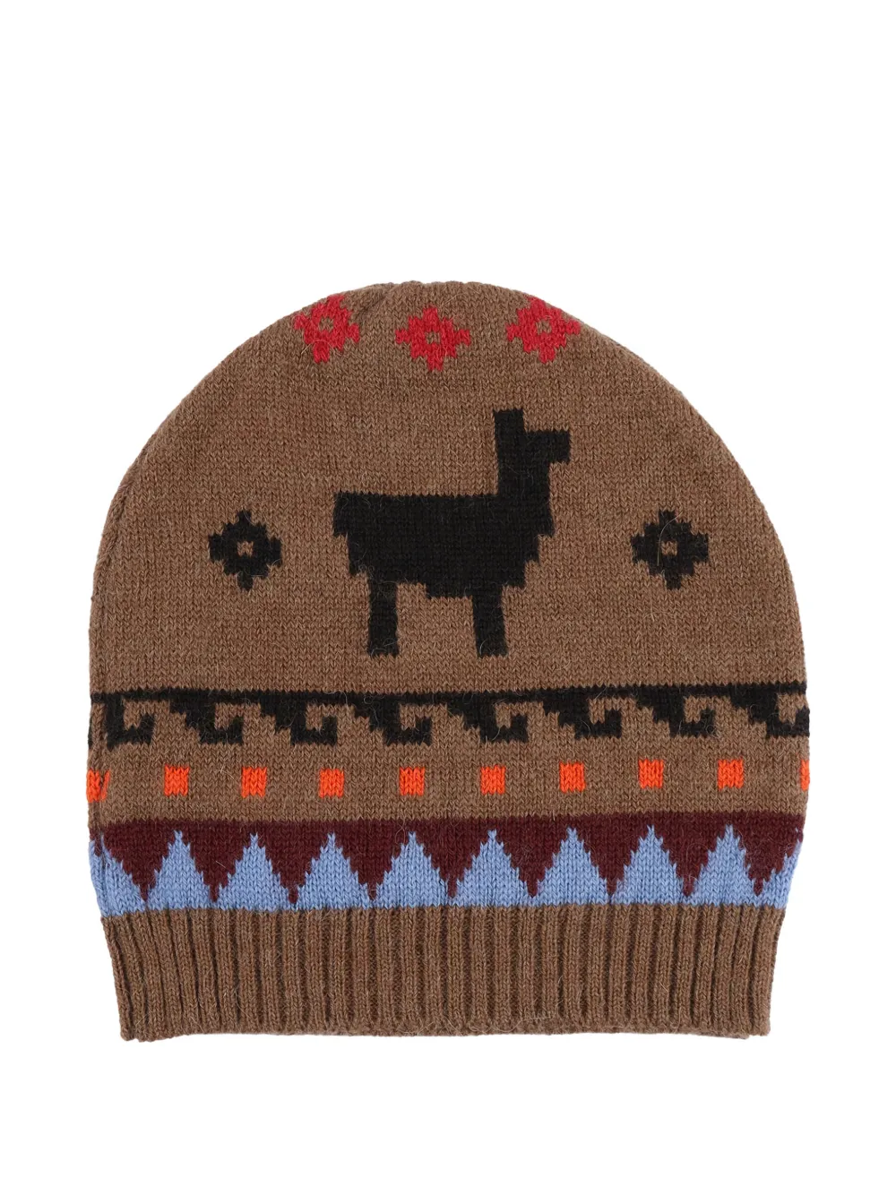 Weekend Max Mara Time Patterned Beanie In Brown
