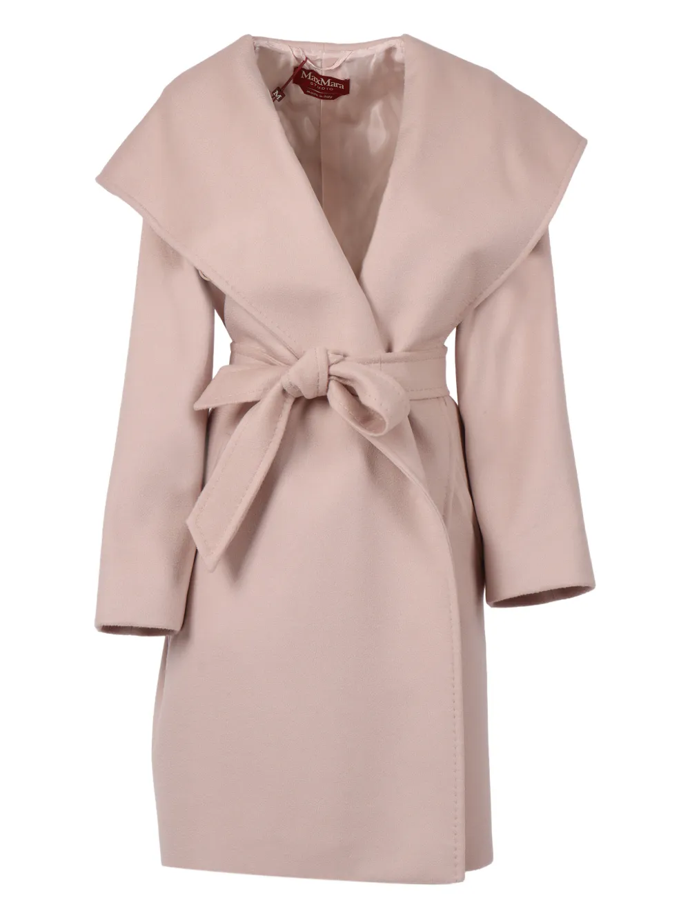 Max Mara Newmang Hooded Belted Coat In Pink
