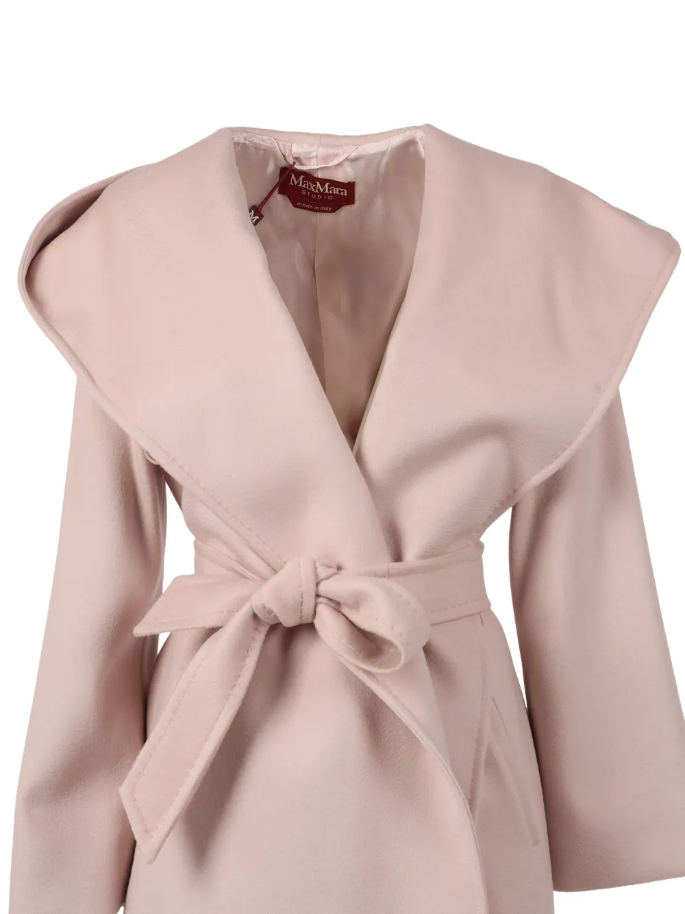 Max Mara Newmang Hooded Belted Coat In Pink