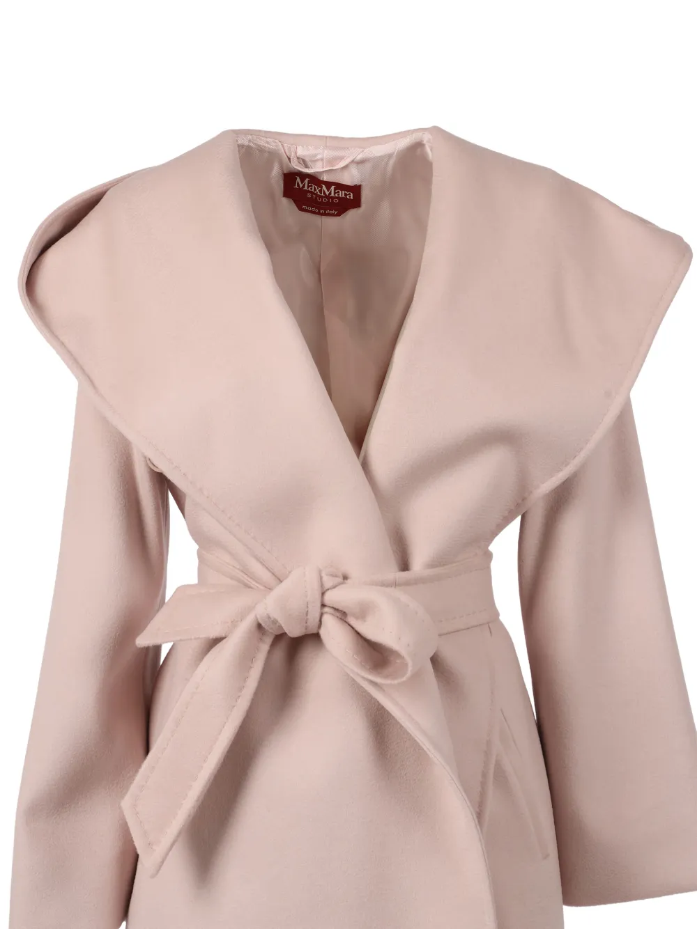 Max Mara Newmang hooded belted coat Roze
