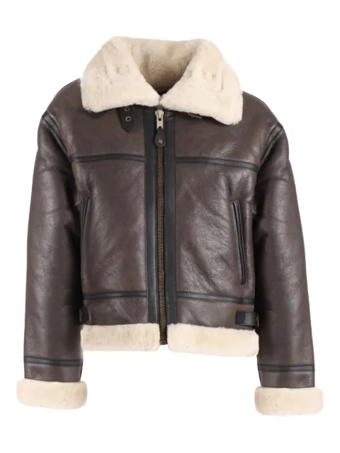 Schott shearling-collar leather jacket