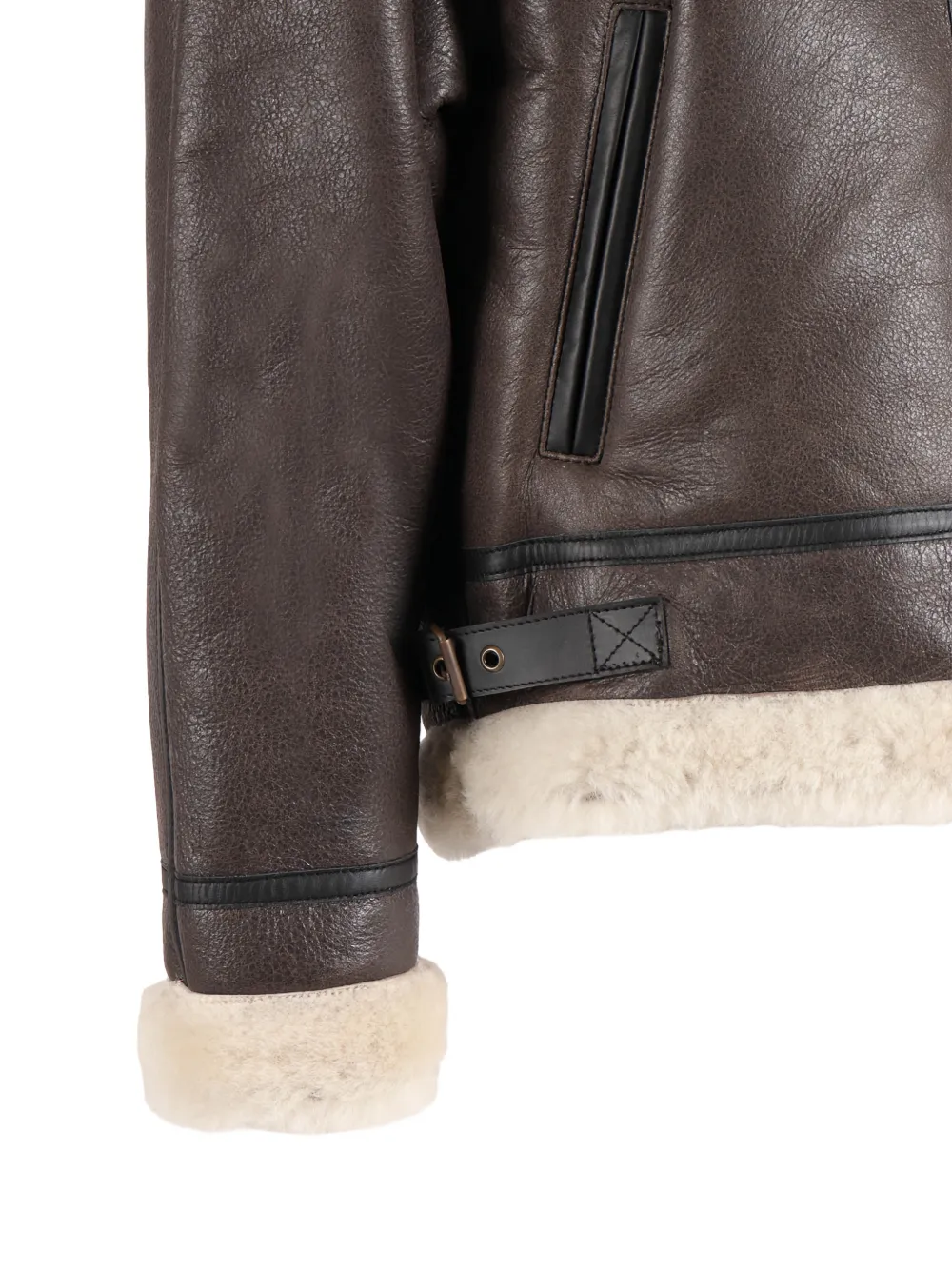 Schott shearling-collar leather jacket Bruin