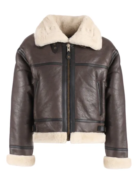 Schott shearling-collar leather jacket