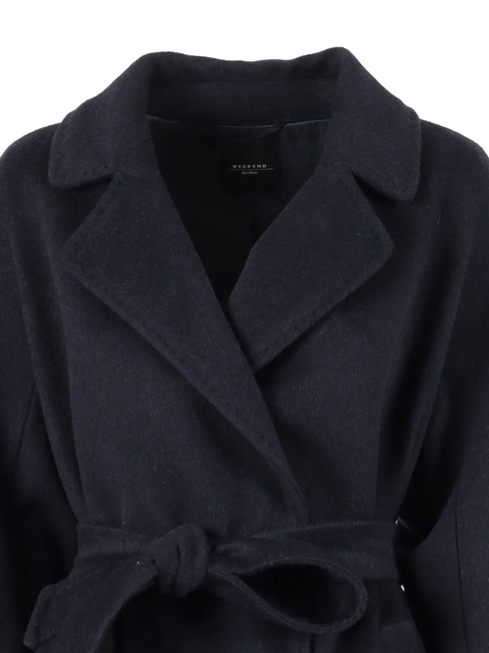 Weekend Max Mara Tempera Belted Coat In Blue