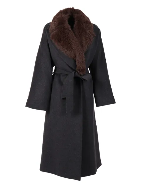 Weekend Max Mara fur collar belted coat