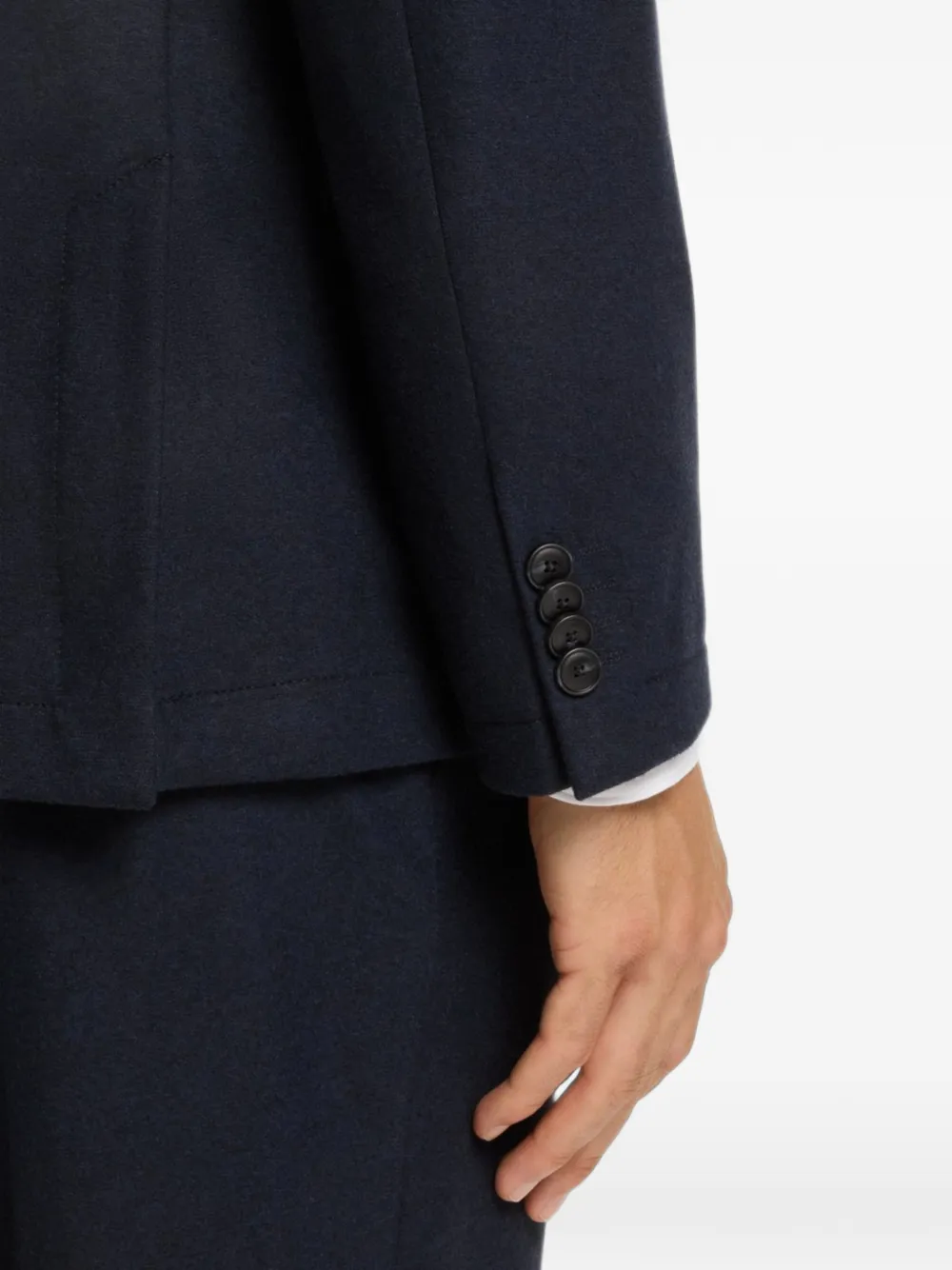 BOSS Blazer met bewerkte revers Blauw