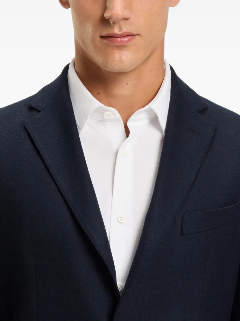 BOSS Blazer met bewerkte revers Blauw