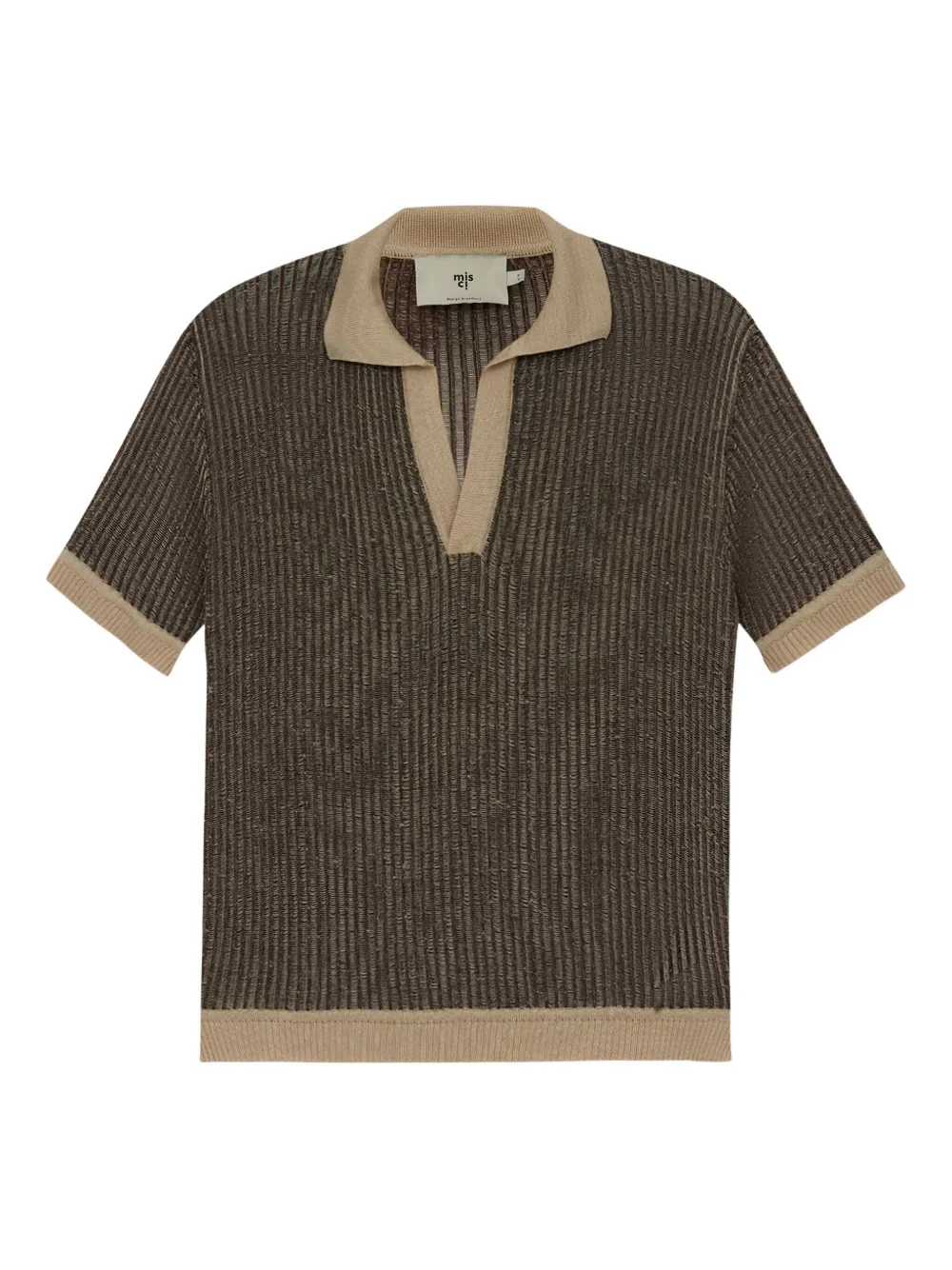 Misci Short Sleeve Polo Top In Brown