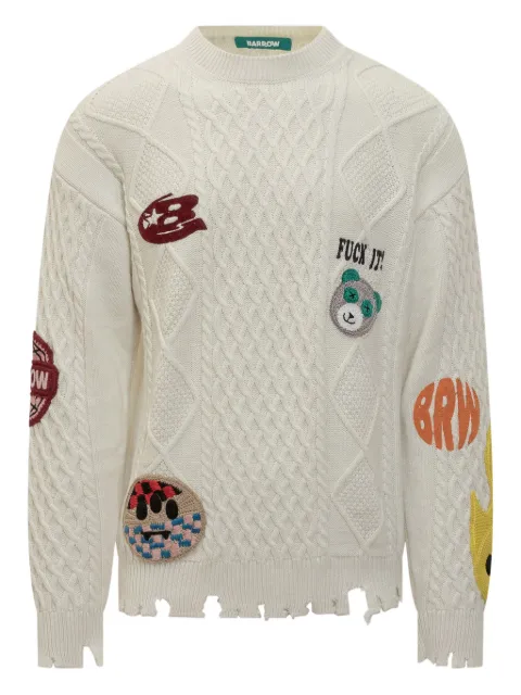 BARROW appliqué distressed jumper