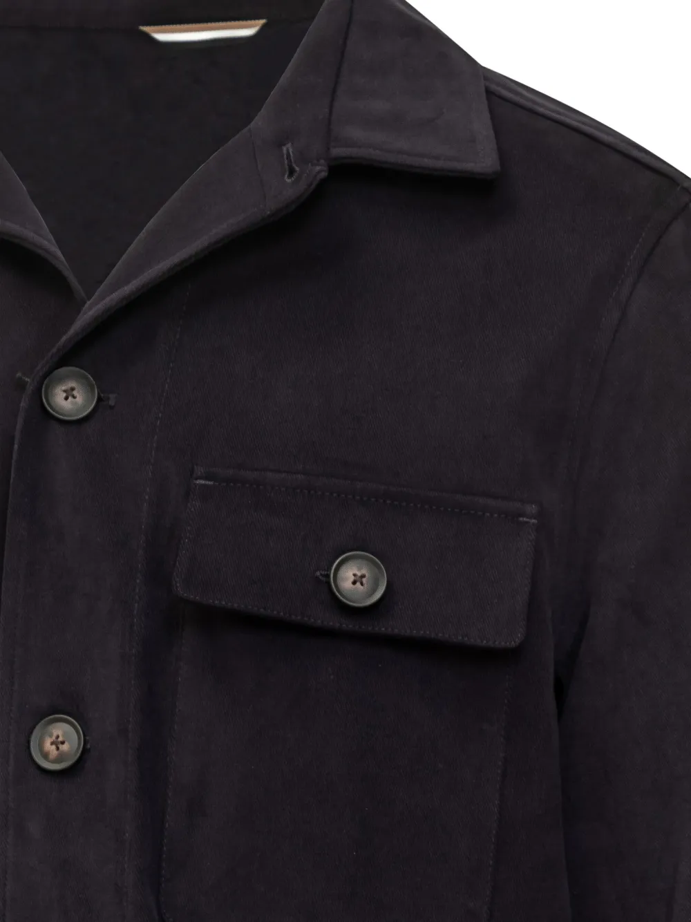 Hugo Boss Boss Black Boss Cotton Overshirt With Pockets In Black