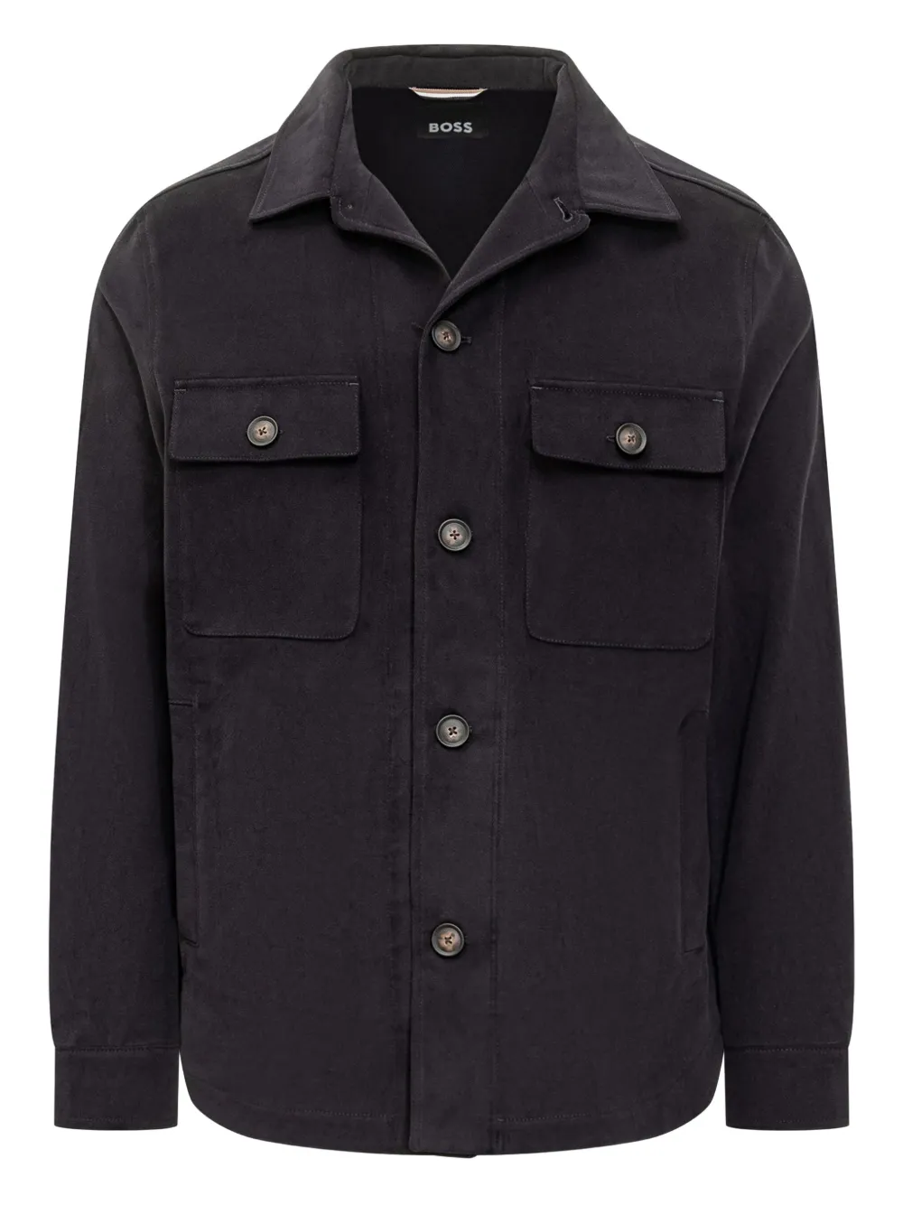 Hugo Boss Boss Black Boss Cotton Overshirt With Pockets In Black