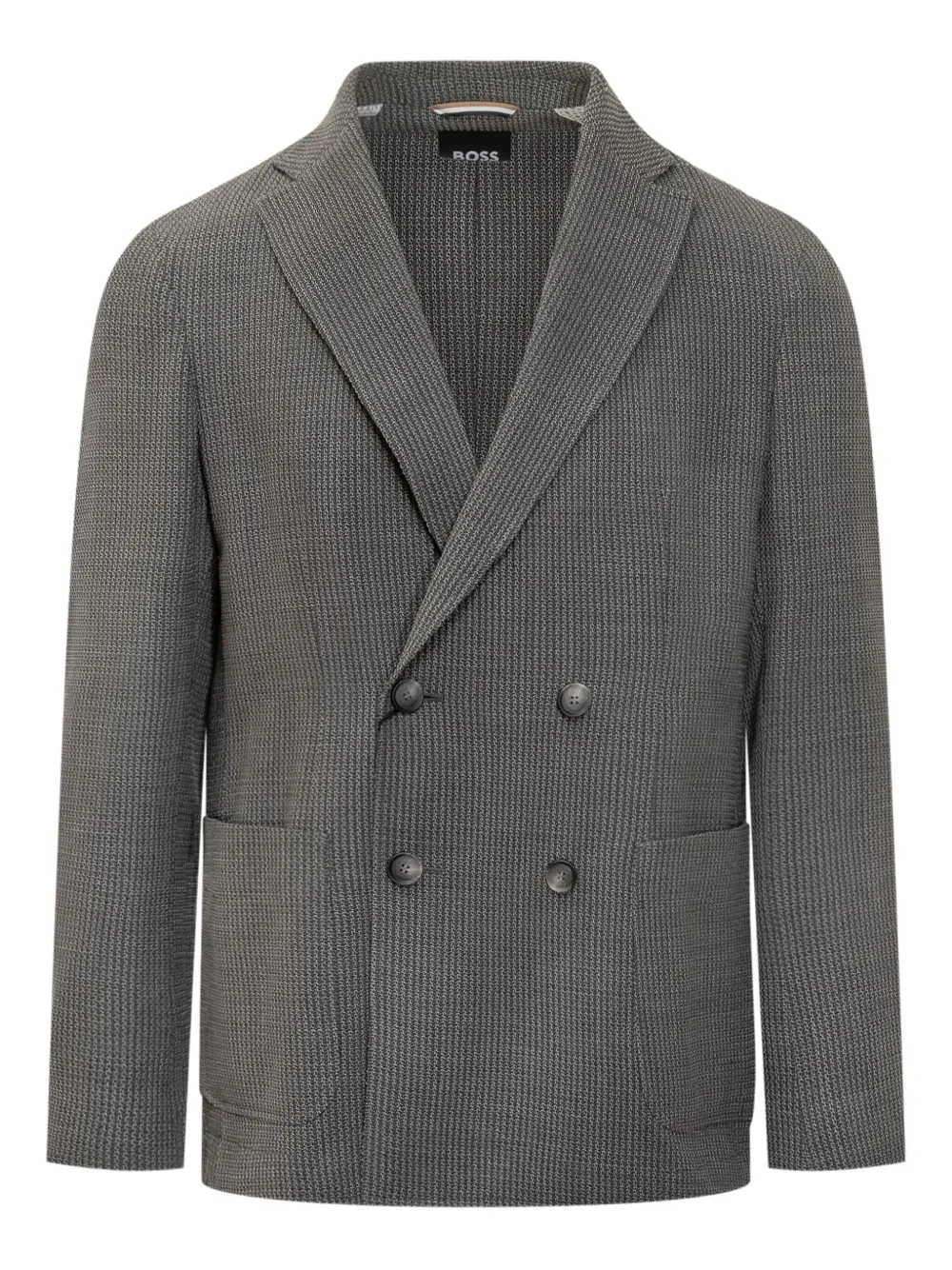 BOSS double-breasted checked blazer | Grey | Image 1