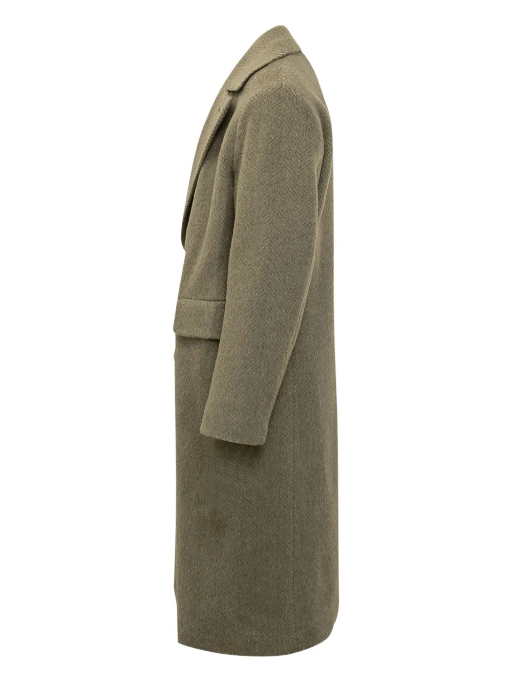 Hugo Boss Boss Boss Herringbone Wool Double-breasted Coat In Green