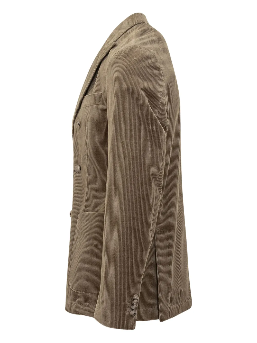 Hugo Boss Boss Boss Ribbed Double-breasted Jacket In Brown