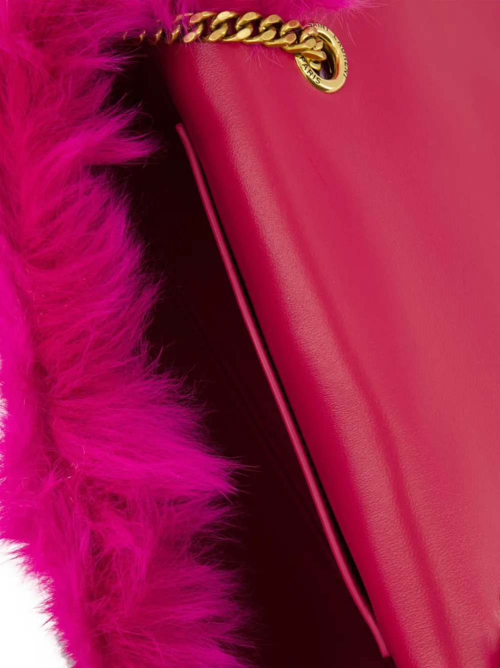 Saint Laurent Kate Small Reversible In Shearling In Pink