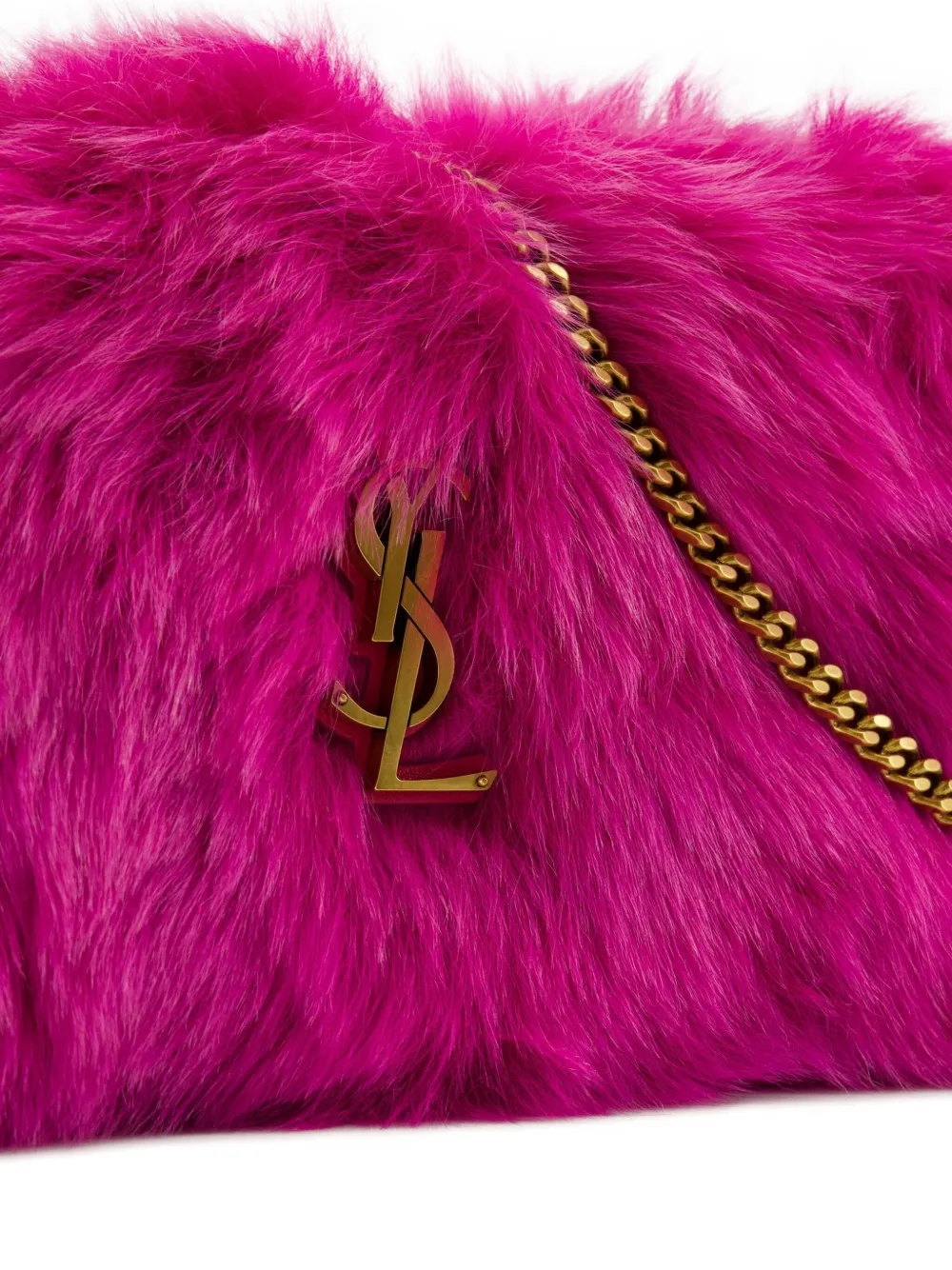 Saint Laurent Kate Small Reversible In Shearling In Pink