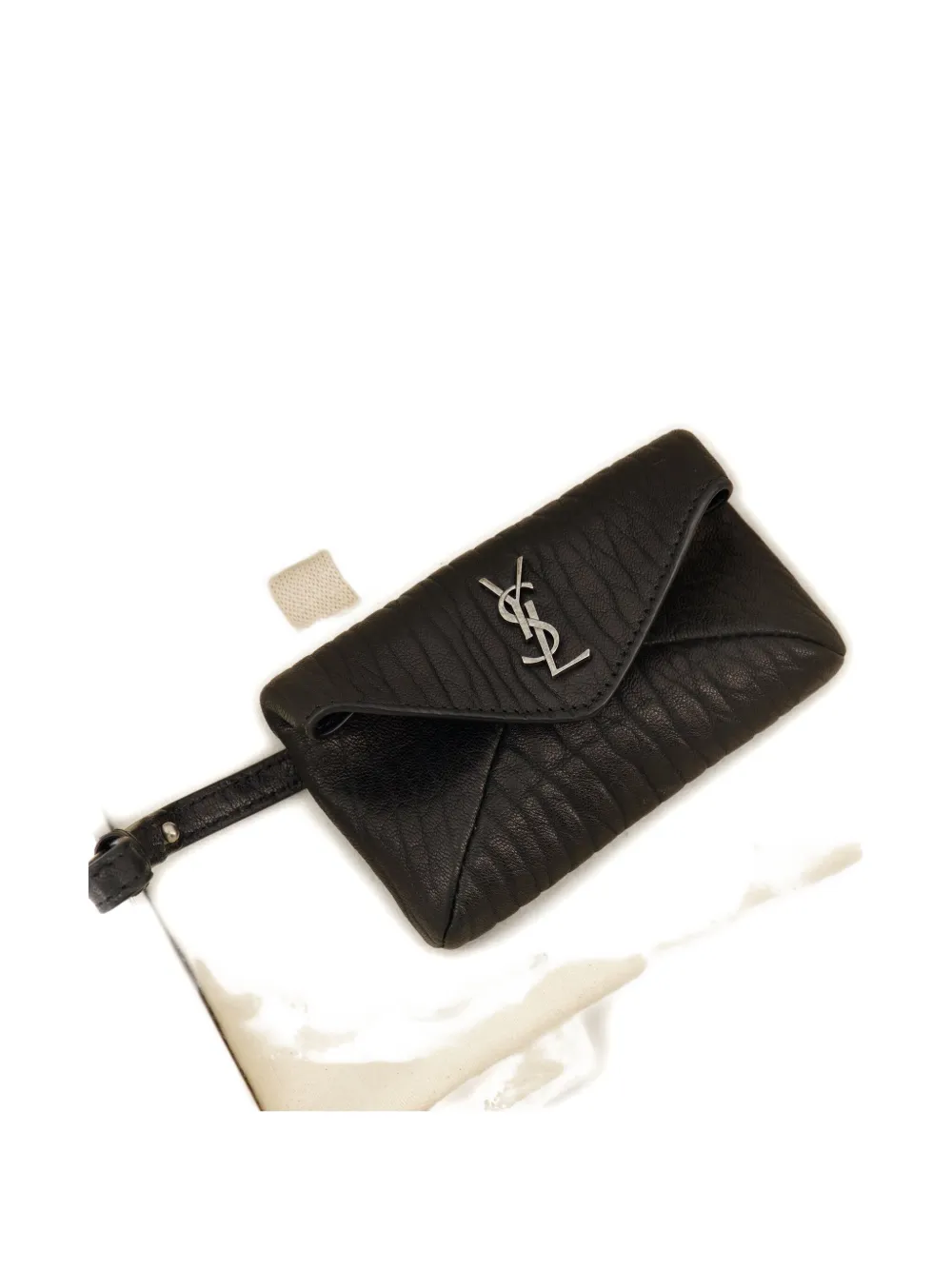 Saint Laurent Cassandre-plaque Wallet In Black