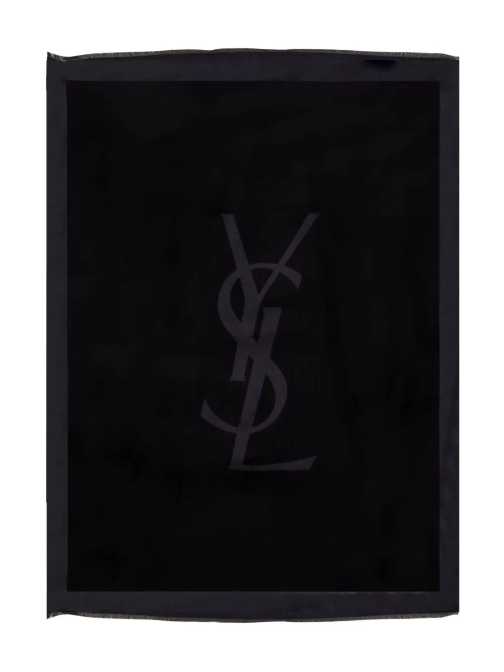 Saint Laurent Logo-detail Scarf In Black