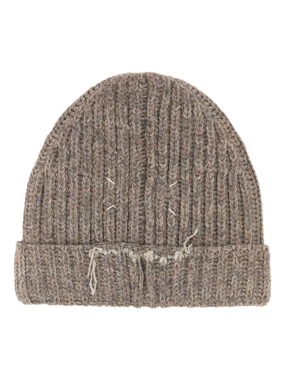 Maison Margiela virgin wool blend distressed beanie hat - ブラウン Maison Margiela virgin wool blend distressed beanie hat - ブラウン