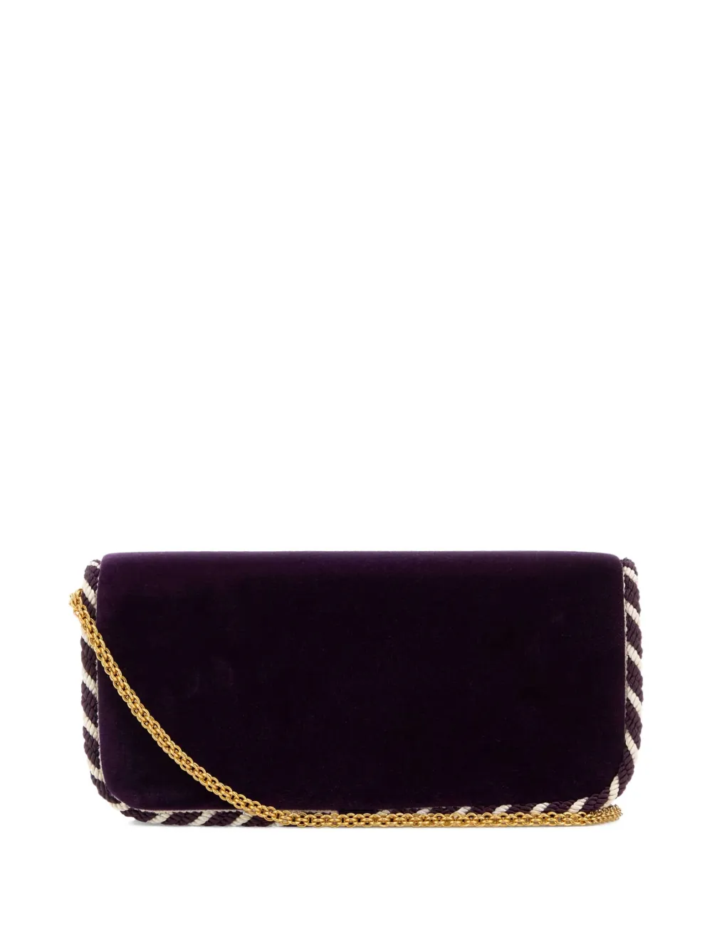 Valentino Garavani Locò velvet clutch bag - Paars