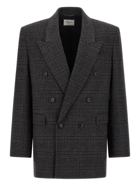 Saint Laurent Prince of Wales-check double-breasted blazer