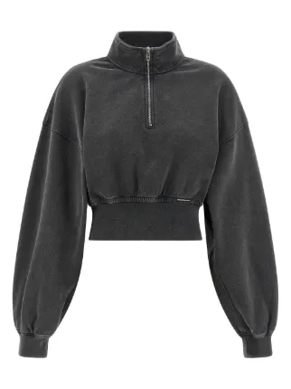 Alexander Wang half-zip high-neck Sweatshirt | Grey | FARFETCH