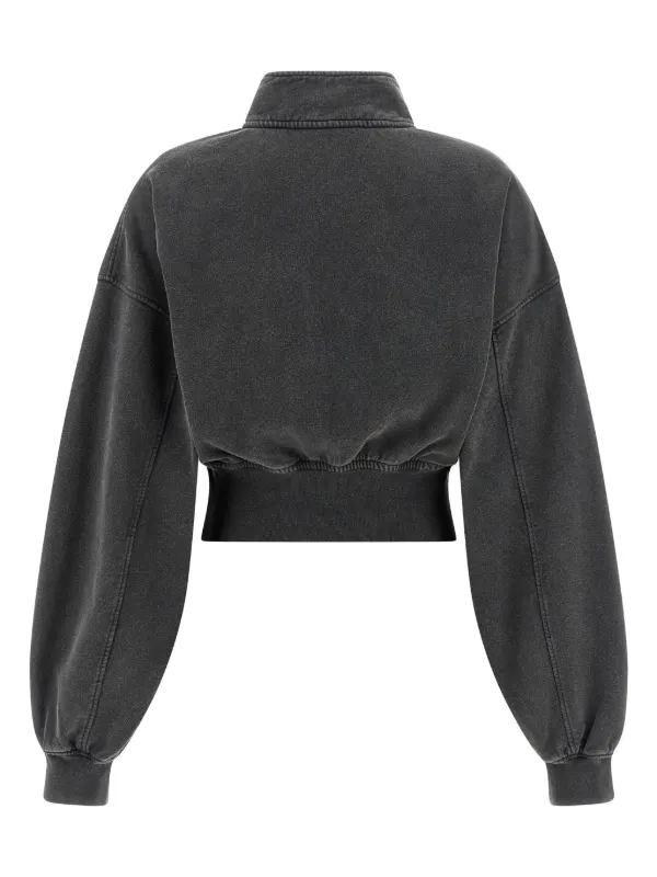 トップス Alexander Wang Alexander Wang Rhinestone Washed Effect Hoodie | Black