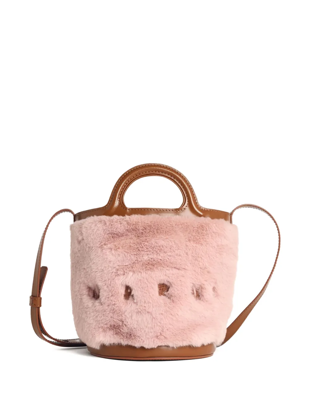 Marni Micro Tropicalia Embroidered-logo Tote Bag In Pink
