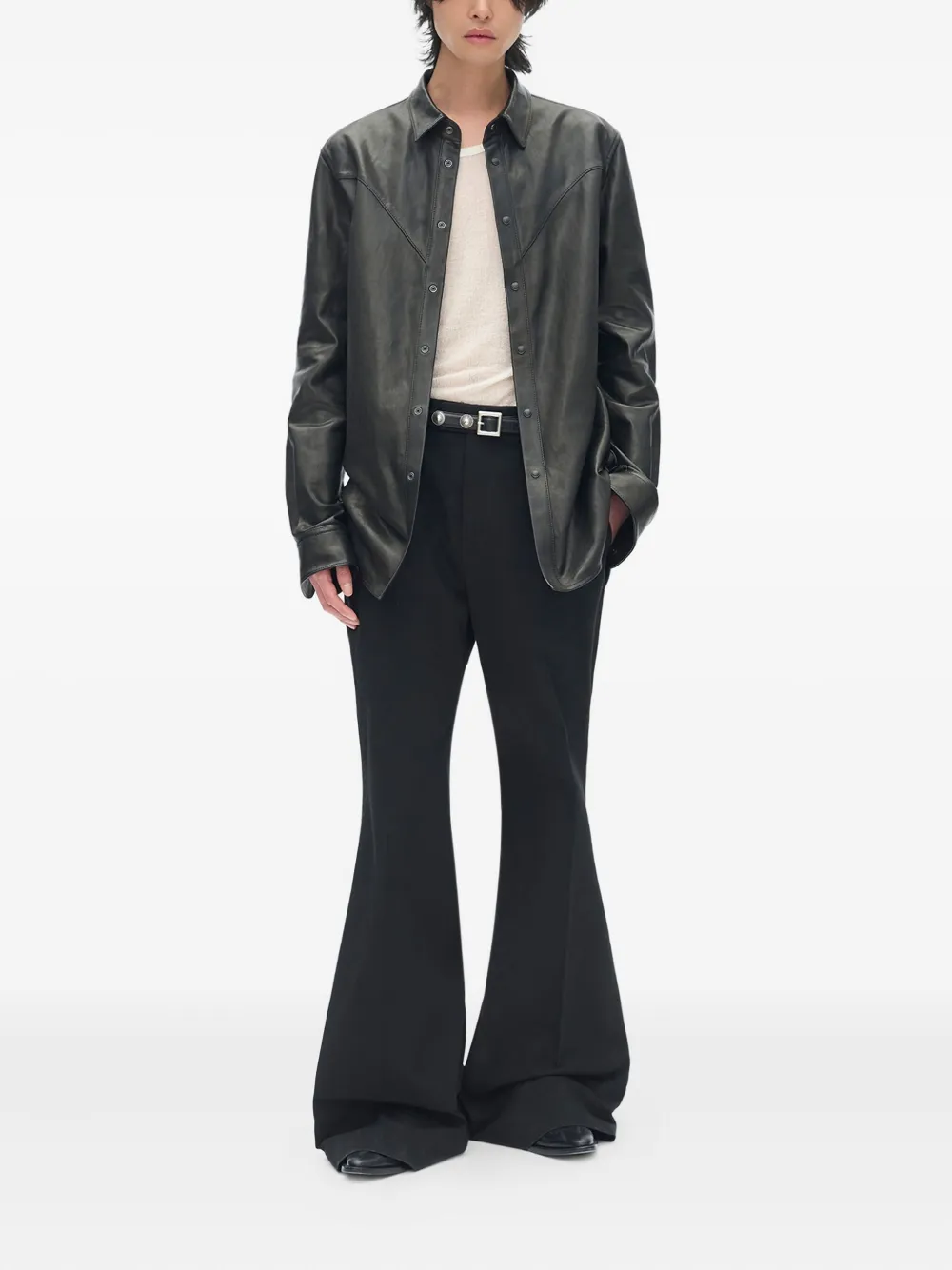 Ann Demeulemeester Albin Leather Jacket In Black