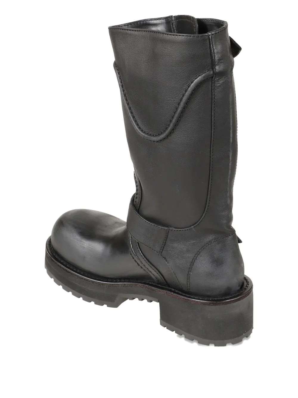 Balenciaga Venom Boots In Worn-out Effect Leather Shoes In Black